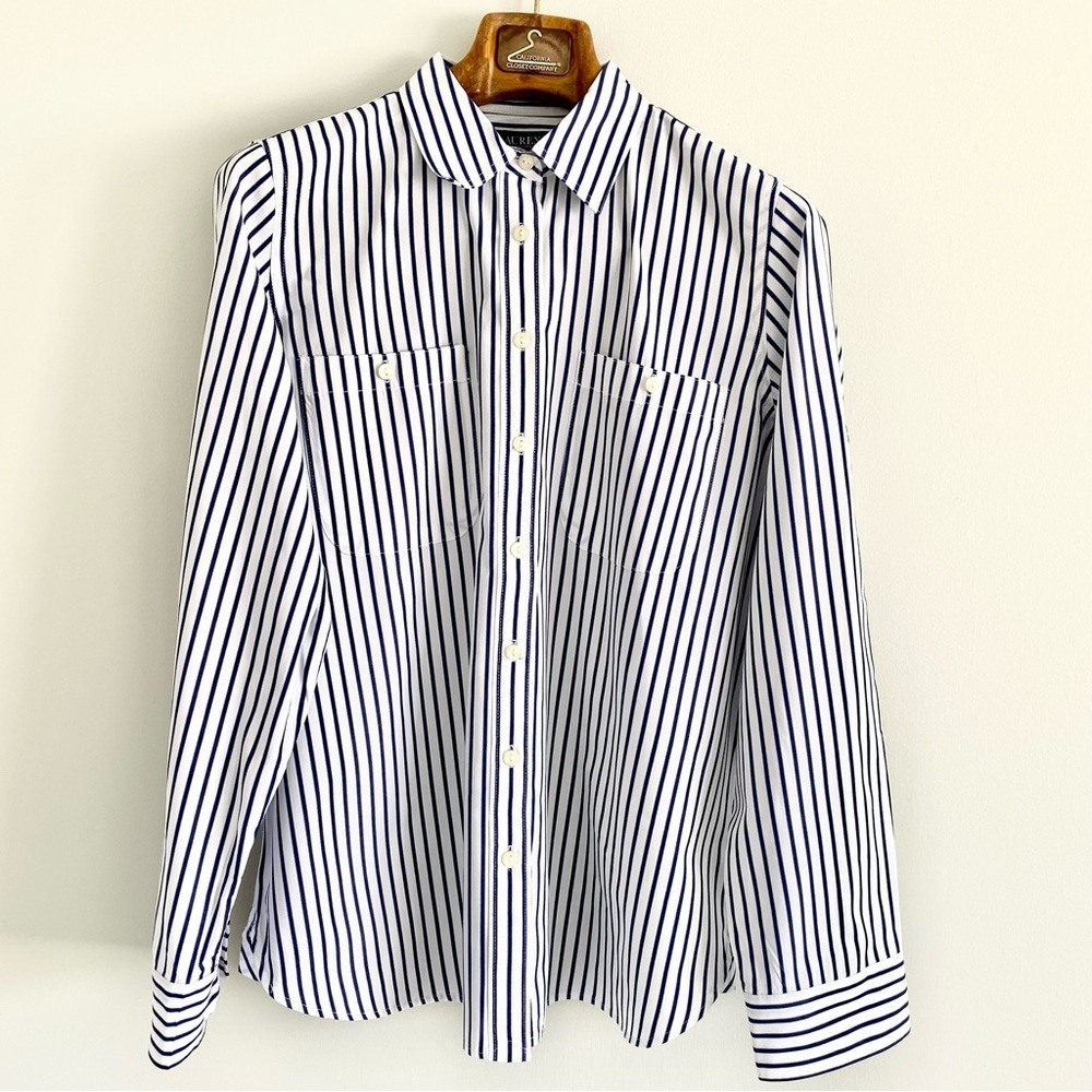Ralph Lauren Classic Navy and White Striped Women’s Shirt
